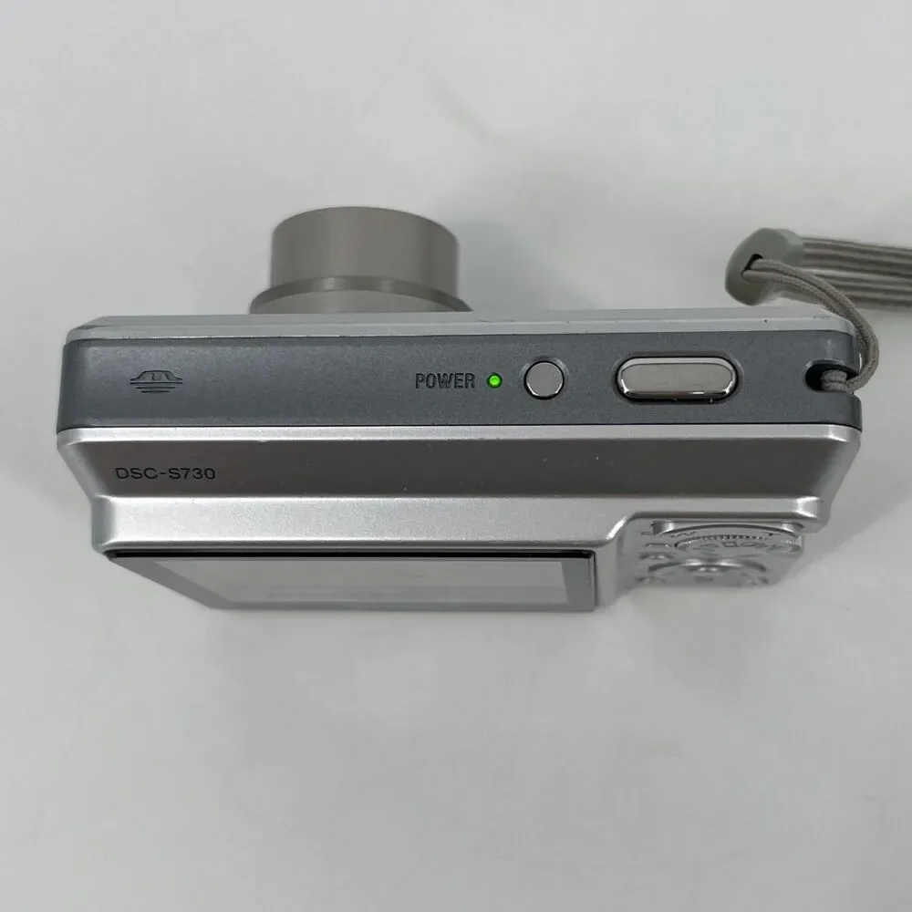 Sony Cyber-shot DSC-S730 Digital Camera 7.2MP Silver Manual Case USB Cable WORKS